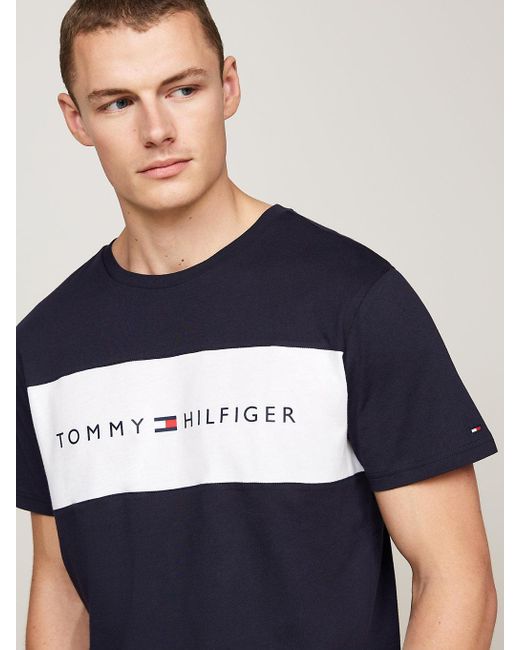 Tommy Hilfiger Blue Th Original Colour-blocked Lounge T-shirt for men