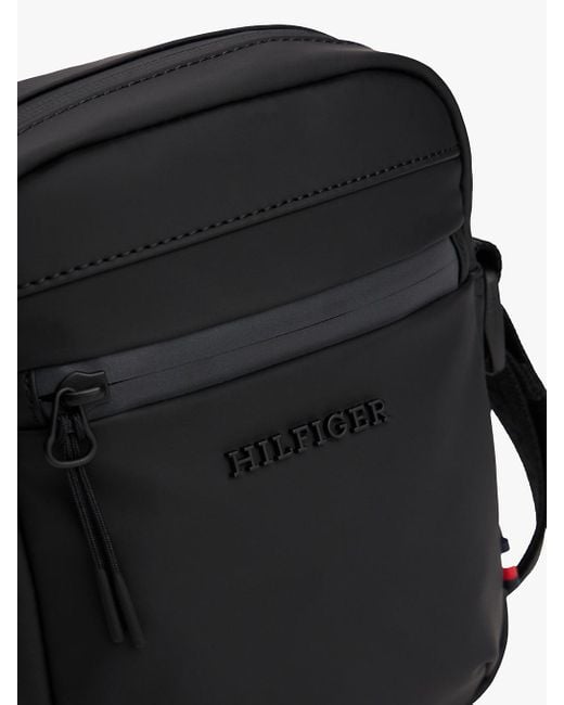Tommy Hilfiger Green Textured Logo Crossbody Reporter Bag for men