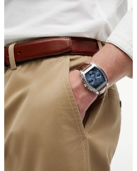 Orologio Con Quadrante Blu E Cinturino di Tommy Hilfiger in Blue da Uomo