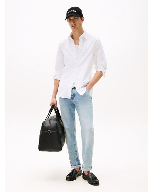 Chemise Coupe Standard Boutonnée En Coton Bio Tommy Hilfiger pour homme en coloris White