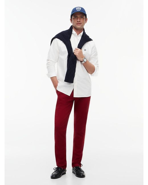 Tommy Hilfiger White Heritage Regular Fit Logo Embroidery Oxford Shirt for men