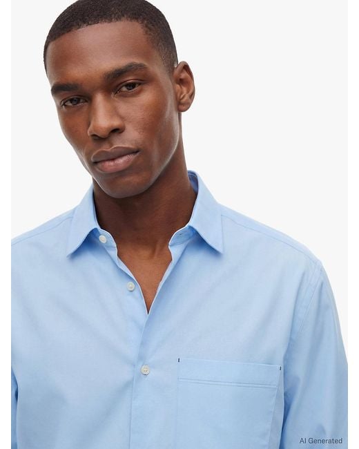Tommy Hilfiger Blue New York Label Relaxed Fit Poplin Shirt for men