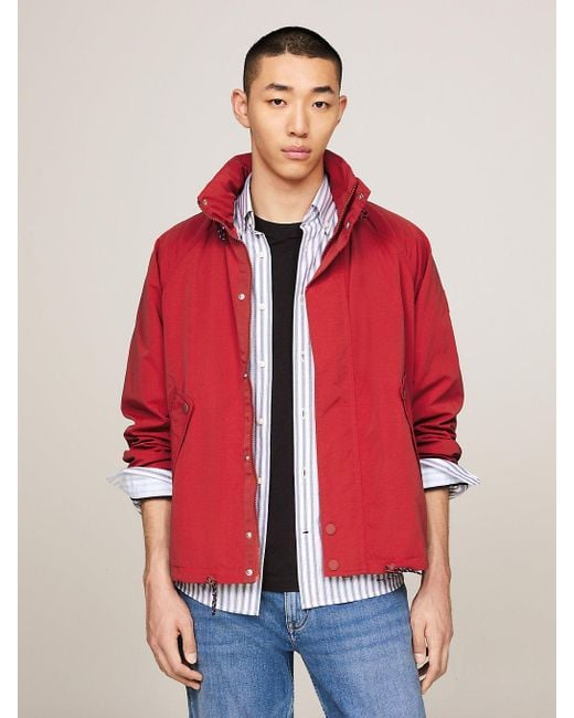 Tommy Hilfiger Red Logo Patch Water Repellent Regatta Jacket for men