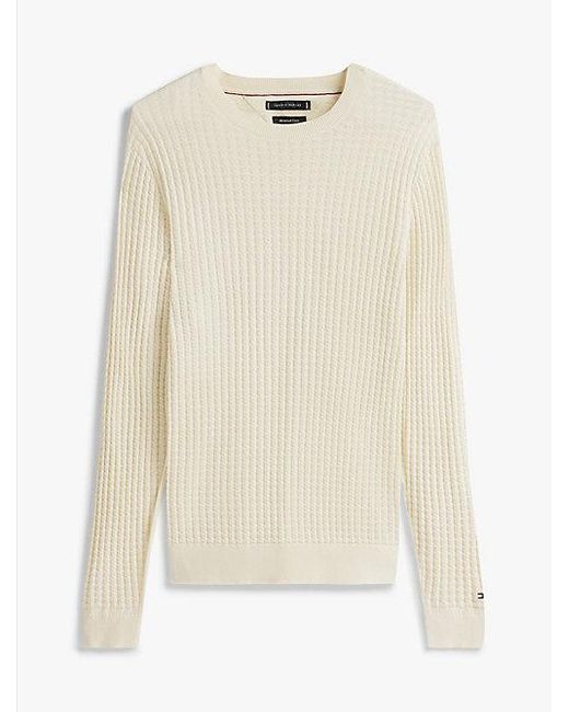 Tommy Hilfiger Smart Casual Seersucker Trui in het White voor heren