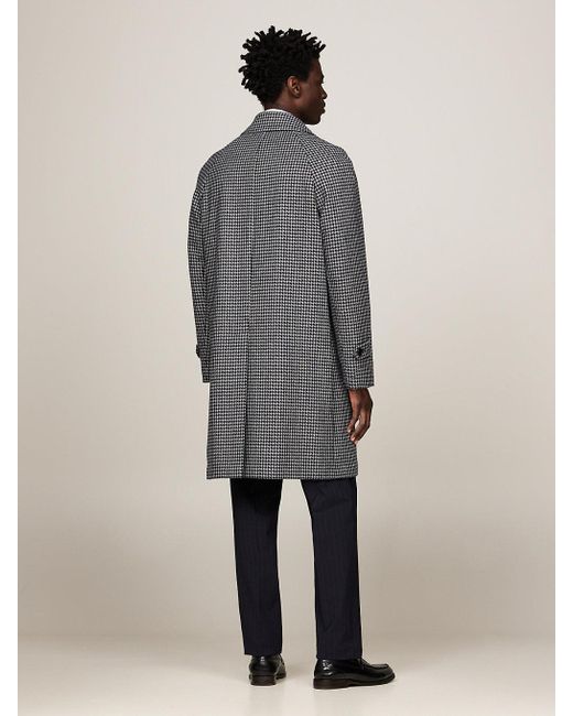 Tommy Hilfiger Gray Single Breasted Houndstooth Coat for men
