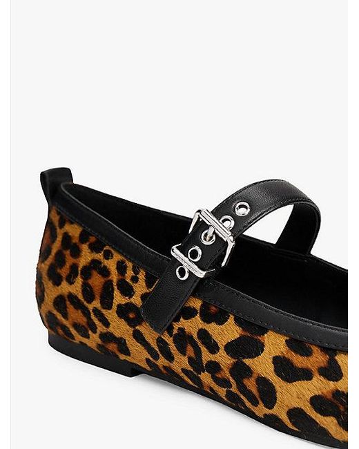 Tommy Hilfiger White Mary-Jane-Ballerina Mit Leoparden-Print