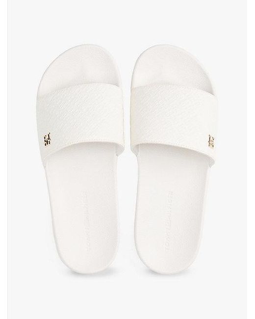 Tommy Hilfiger Natural Badeschuh Mit Th-Monogramm-Prägung
