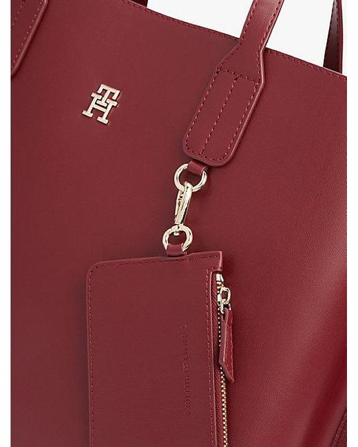 Tommy Hilfiger Purple Satchel Mit Th-Monogramm Und Münztäschchen