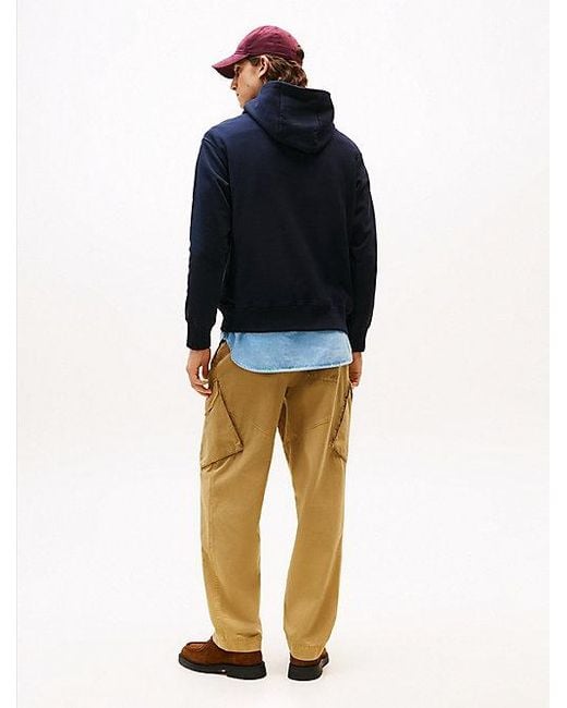 Tommy Hilfiger Relaxed Fit Hoodie Met Trekkoord En Logo in het Blue voor heren