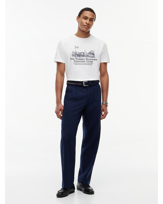 Tommy Hilfiger White Graphic Embroidery Jersey T-Shirt for men
