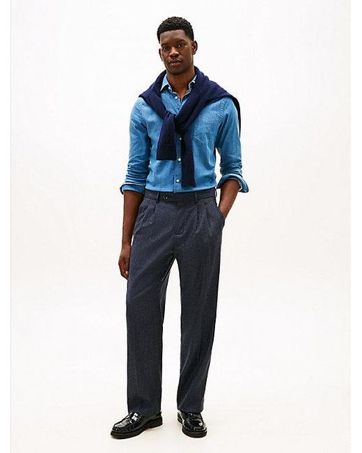 Tommy Hilfiger Smart Casual Hose Aus Wollmix in Blue für Herren