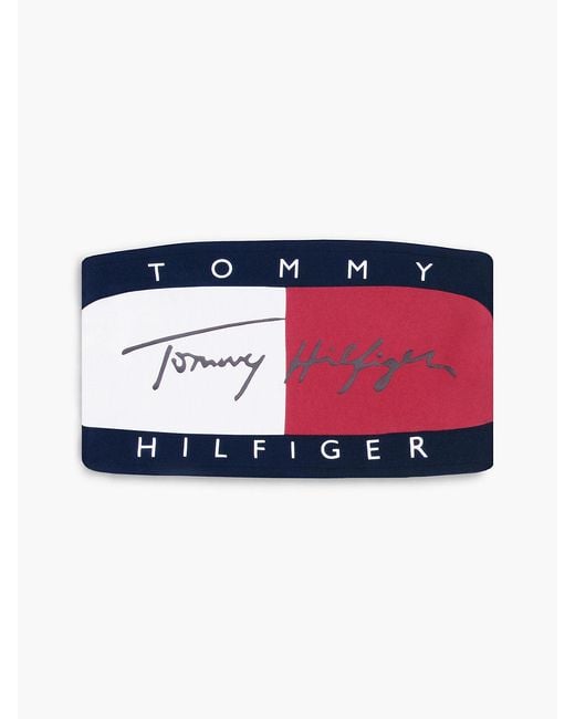 Tommy Hilfiger Blue Heritage Logo Colour-blocked Bandeau