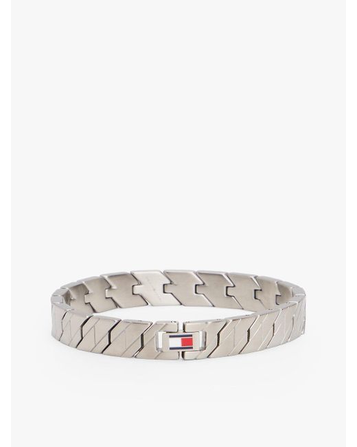 Bracelet En Acier Inoxydable À Drapeau Tommy Hilfiger pour homme en coloris White