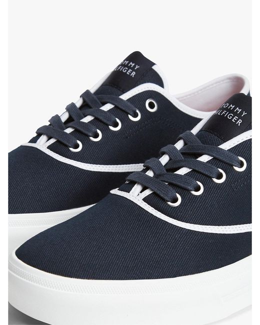Tommy Hilfiger Blue Canvas Cupsole Trainers for men