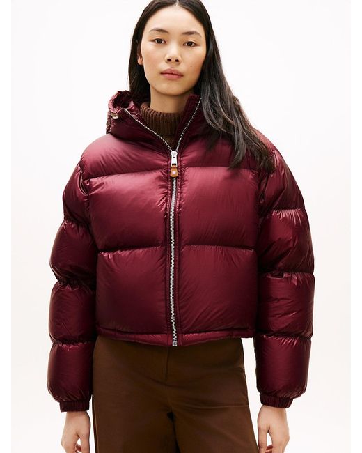 Tommy Hilfiger Red Ultra Lightweight Down Ripstop Puffer Jacket