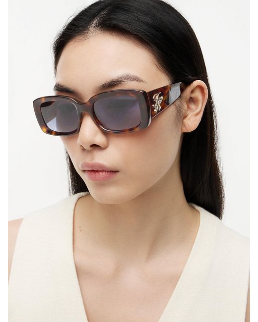 Tommy Hilfiger White Logo Plaque Rectangular Sunglasses