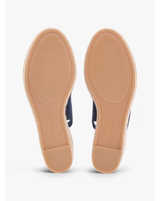 Tommy Hilfiger Blue Hemp Slingback Wedge Espadrilles