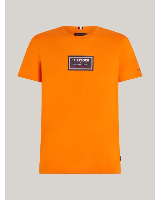 Tommy Hilfiger Orange Logo Print Jersey T-shirt for men