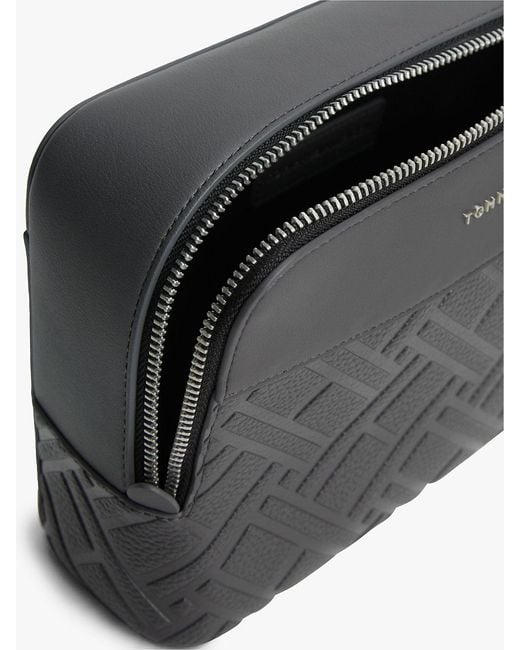 Tommy Hilfiger Gray Modern Flag Embossed Pouch for men