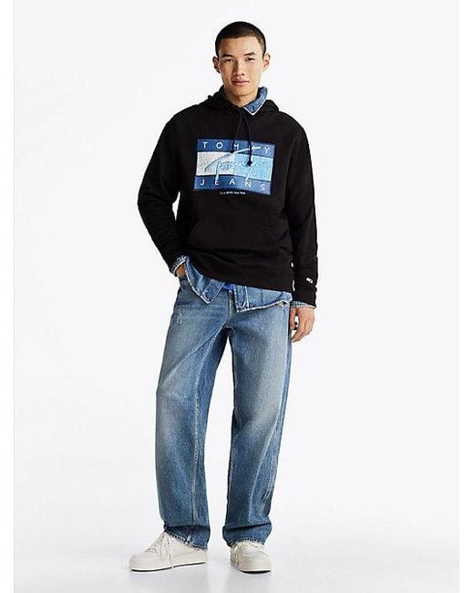 Tommy Hilfiger Hoodie Met Trekkoord En Logo in het Black voor heren