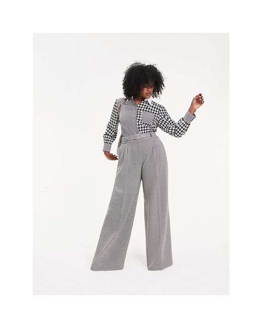 Tommy Hilfiger Synthetic Zendaya Curve Houndstooth Check Trousers in Black  - Lyst