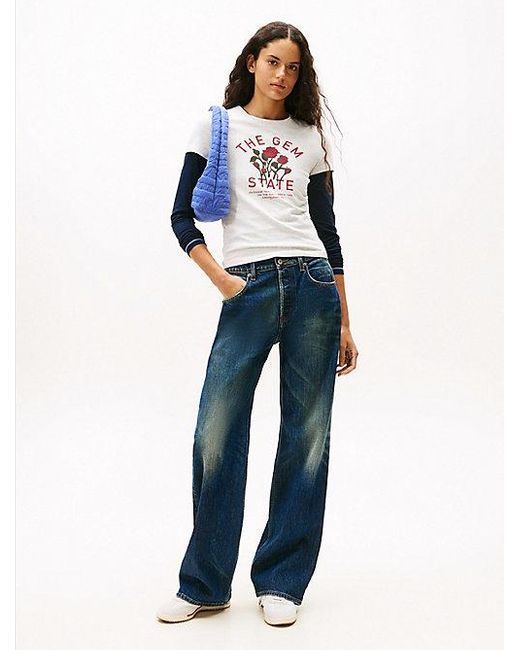 Tommy Hilfiger Slim Fit T-Shirt Met Graphic in het White
