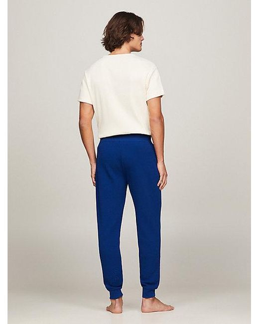 Pantalón de chándal gofrado con logo monotipo Tommy Hilfiger de hombre de color Blue