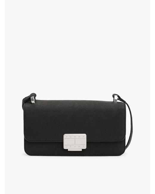 Borsa A Tracolla Con Patta E Placchetta di Tommy Hilfiger in Black