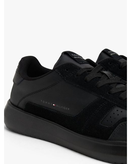 Baskets En Cuir À Semelle Finement Crantée Tommy Hilfiger pour homme en coloris Black
