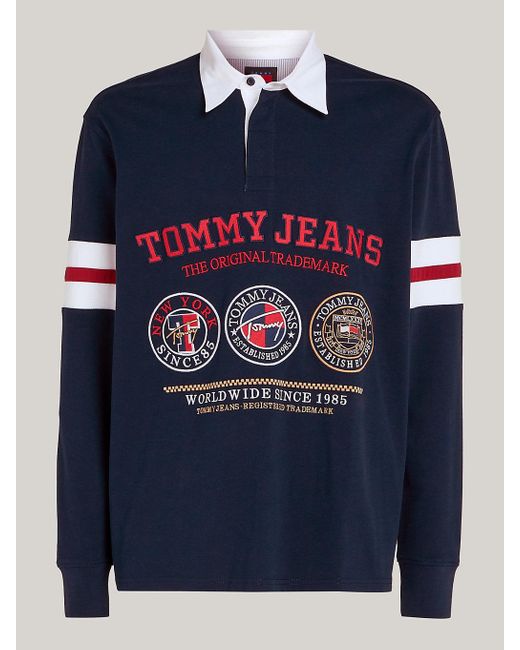 Tommy Hilfiger Blue Varsity Casual Fit Rugby Polo for men