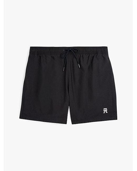 Tommy Hilfiger Medium Lange Zwemshort Met Th-Monogram in het Black voor heren