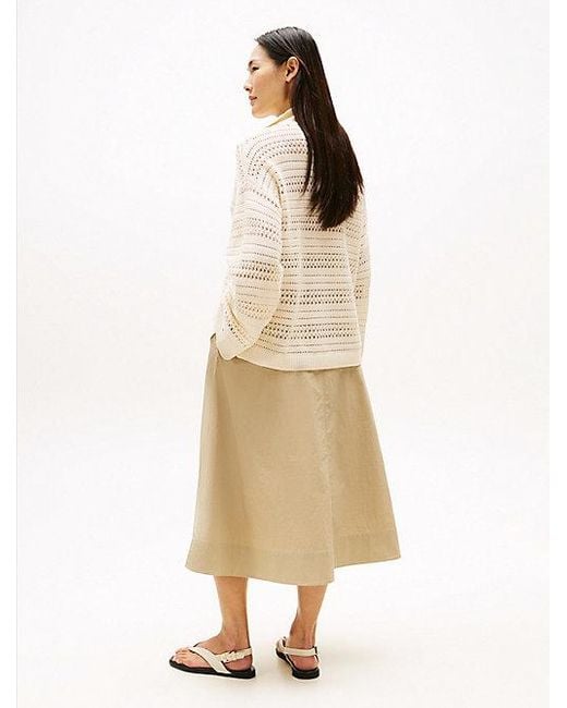 Tommy Hilfiger Natural Oversized Fit Polopullover Im Häkel-Design