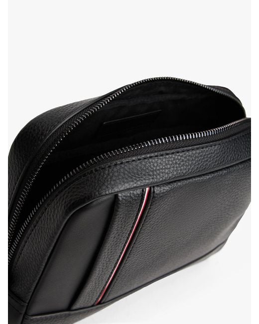 Pochette Zigrinata Con Nastro Iconico di Tommy Hilfiger in Black da Uomo