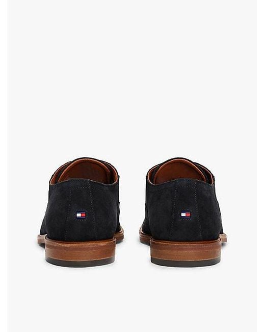 Tommy Hilfiger Derby-Schuh Aus Wildleder Mit Branding in White für Herren