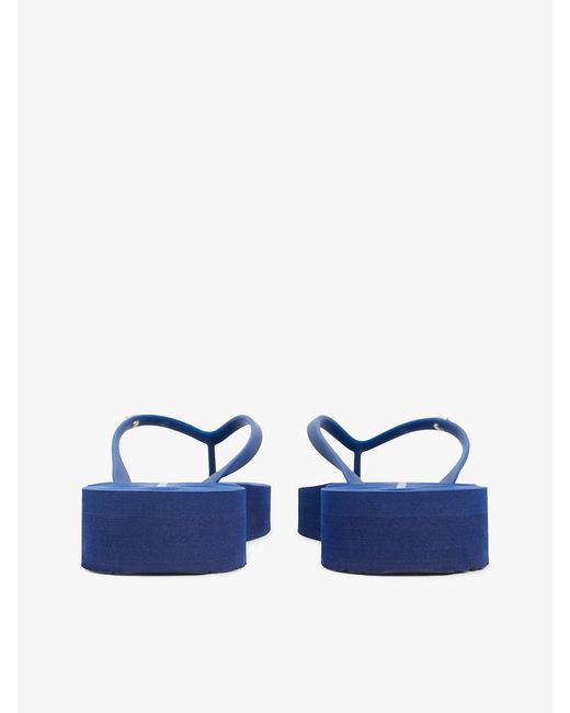 Tommy Hilfiger Blue Repeat Logo Platform Flip-flops