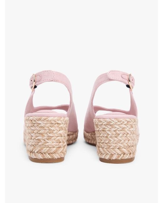 Tommy Hilfiger Pink Hemp Slingback Wedge Espadrilles