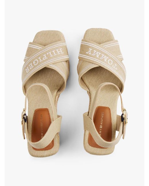 Sandali Espadrillas Con Zeppa di Tommy Hilfiger in Natural