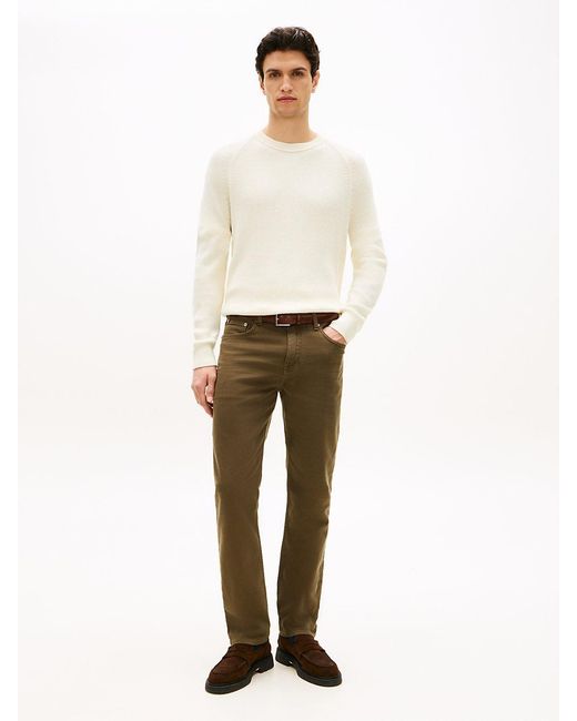 Tommy Hilfiger White Relaxed Wool Blend Fisherman Rib-knit Jumper for men
