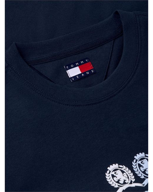 Tommy Hilfiger Blue Back Repeat Crest Logo Relaxed T-Shirt for men