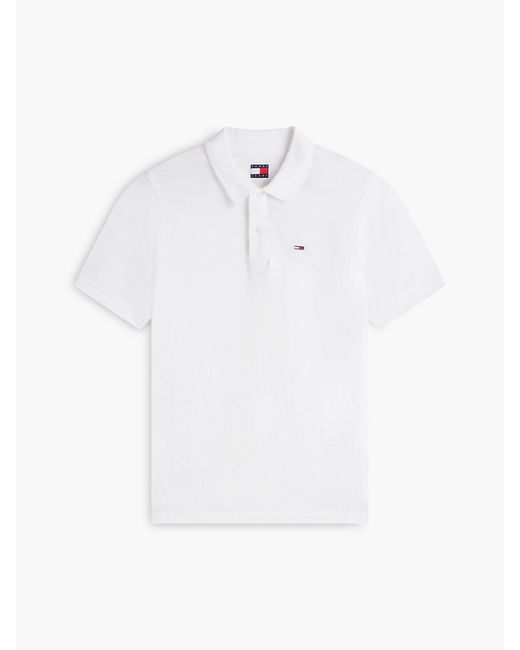 Tommy Hilfiger White Pure Cotton Slim Fit Polo Shirt for men
