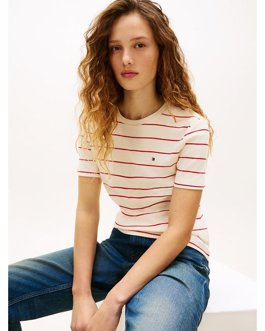 Tommy Hilfiger White Slim Crew Neck T-Shirt