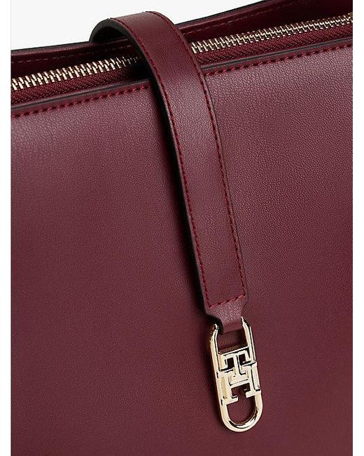 Tommy Hilfiger Purple Crossbody-Satchel Mit Th-Monogramm