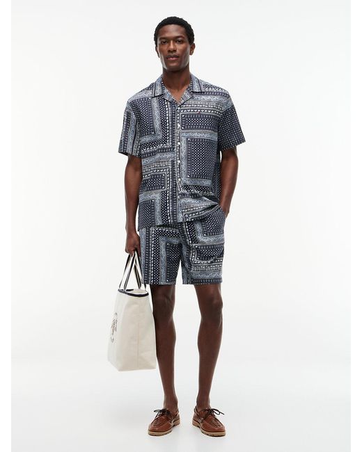 Tommy Hilfiger Blue Dover Bandana Print Regular Fit Shorts for men