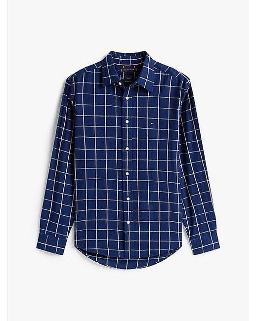 Tommy Hilfiger Regular Fit Overhemd Van Getextureerde Twill in het Blue voor heren