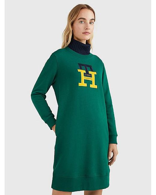 Vestido sudadera TH Monogram Tommy Hilfiger de color Green