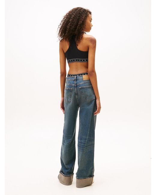 Tommy Hilfiger Blue Racerback Slim Cropped Bra Top