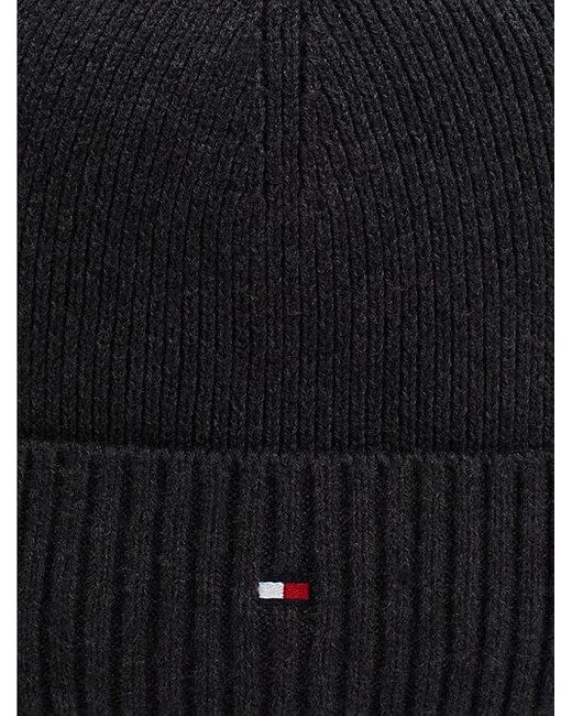 Tommy Hilfiger Hilfiger Flag Beanie Mit Kaschmir in Black für Herren