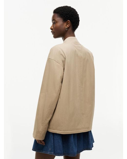 Tommy Hilfiger Natural Logo Appliqué Twill Bomber Jacket