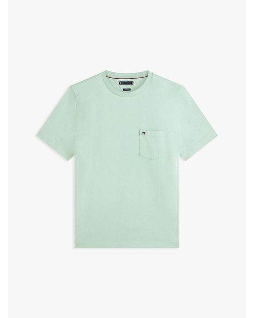 Tommy Hilfiger Green Patch Pocket Jersey Crew Neck T-Shirt for men