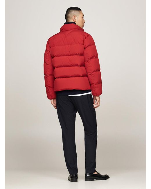 Tommy Hilfiger Red High Neck Down Puffer Jacket for men